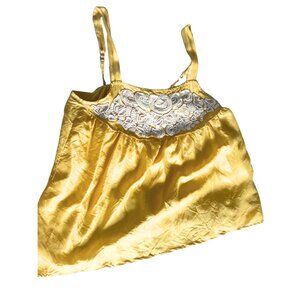 CHELSEA FLOWER 100% Silk Yellow Gold Camisole Top M